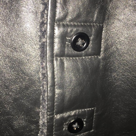 Vintage 90's Gap Genuine Leather Coat Size 3 - Picture 4 of 9